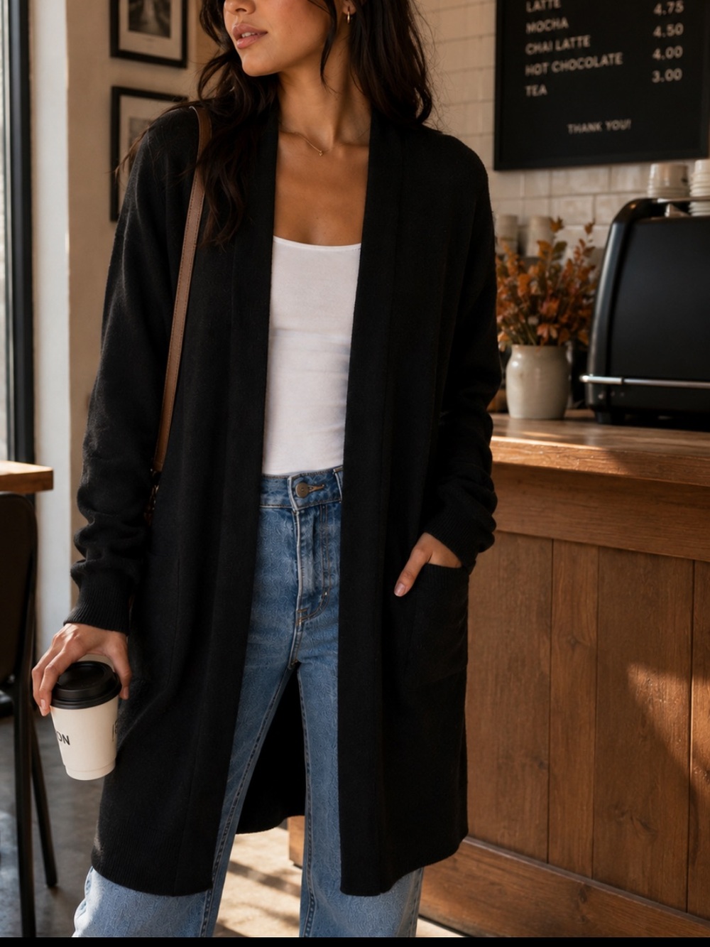 Banana Republic Black Open-Front Women's Cardigan